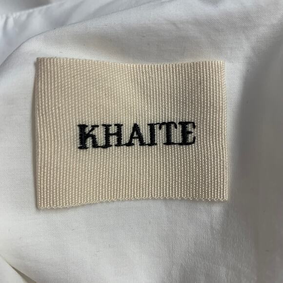KHAITE Size XS White Cotton Oversized Two Pockets Blouse - Picture 8 of 9